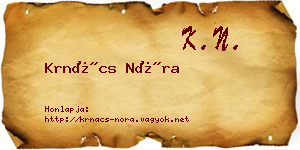 Krnács Nóra névjegykártya