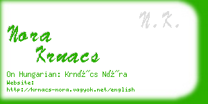 nora krnacs business card